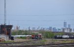 CN 7601(ex IC)/7201/7516/7501 roster shot looking east in CN Cloverbar Yard (southeast of Edmonton, Alberta)